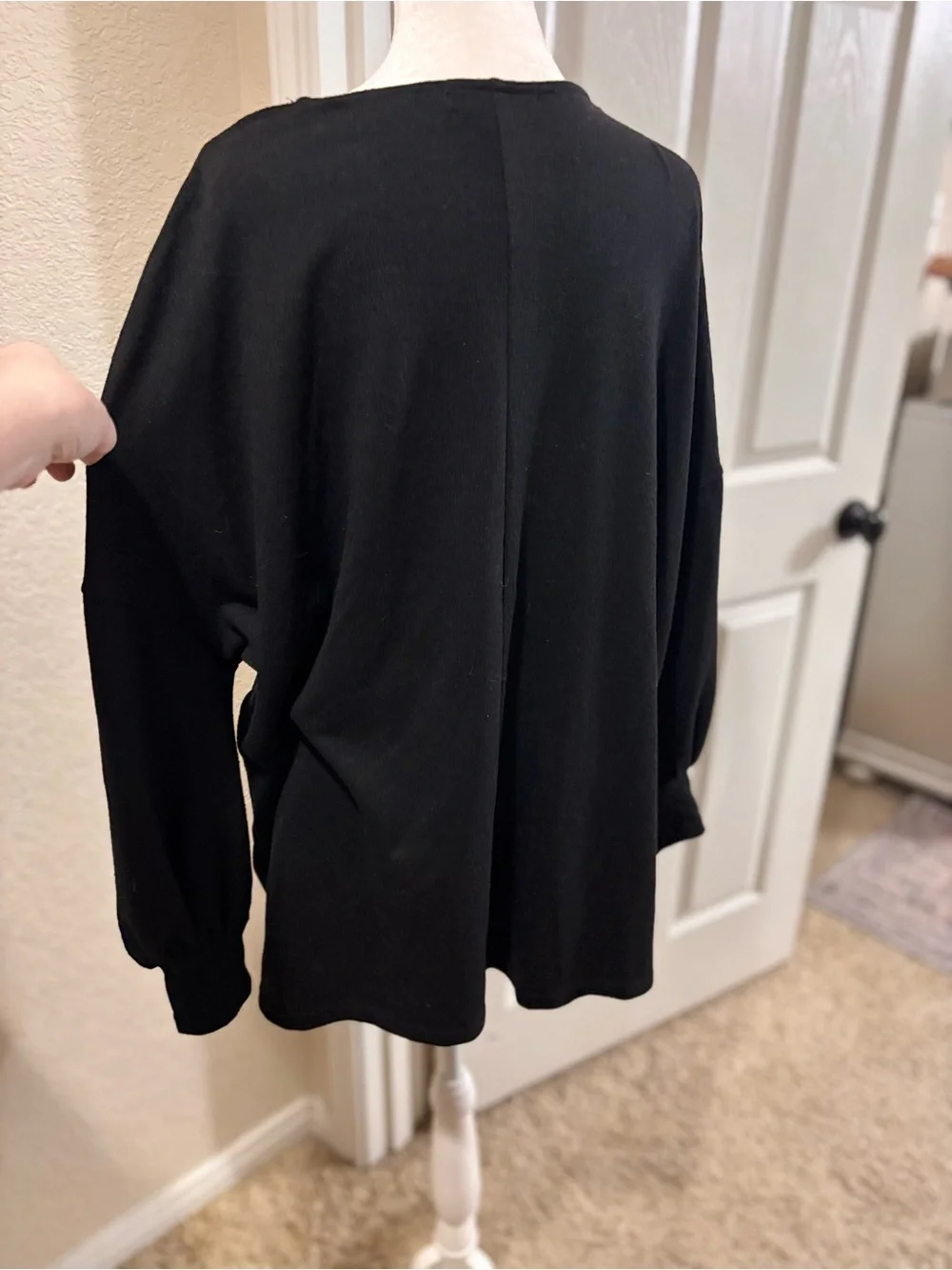 Open-Front Black Women's Cardigan Sweater